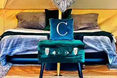 Luxury furnished bell tent interior