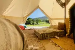 Luxury furnished bell tent interior