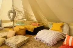 Luxury furnished bell tent interior