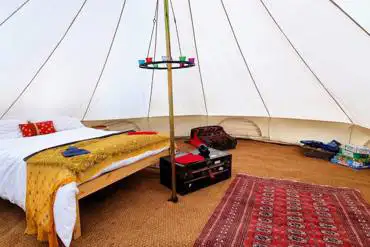 Inside tents