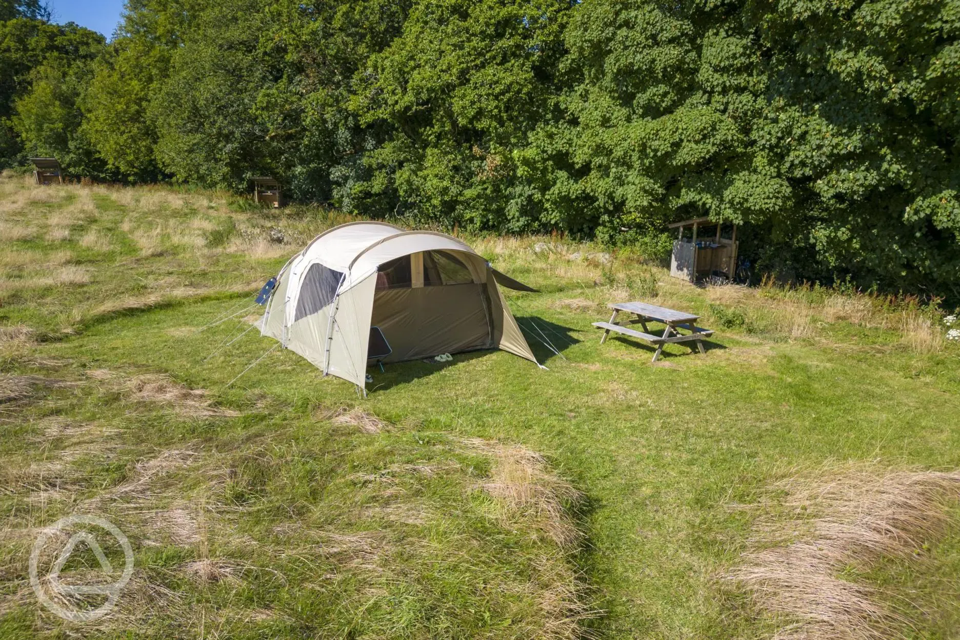 Non electric grass tent pitch