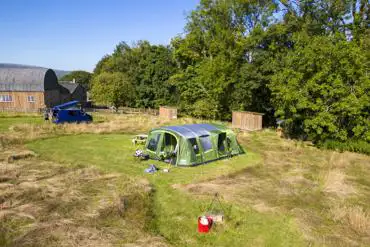 Non electric grass tent pitch