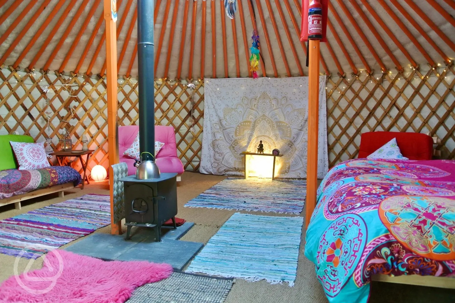 Ty Crwn Mawr yurt interior