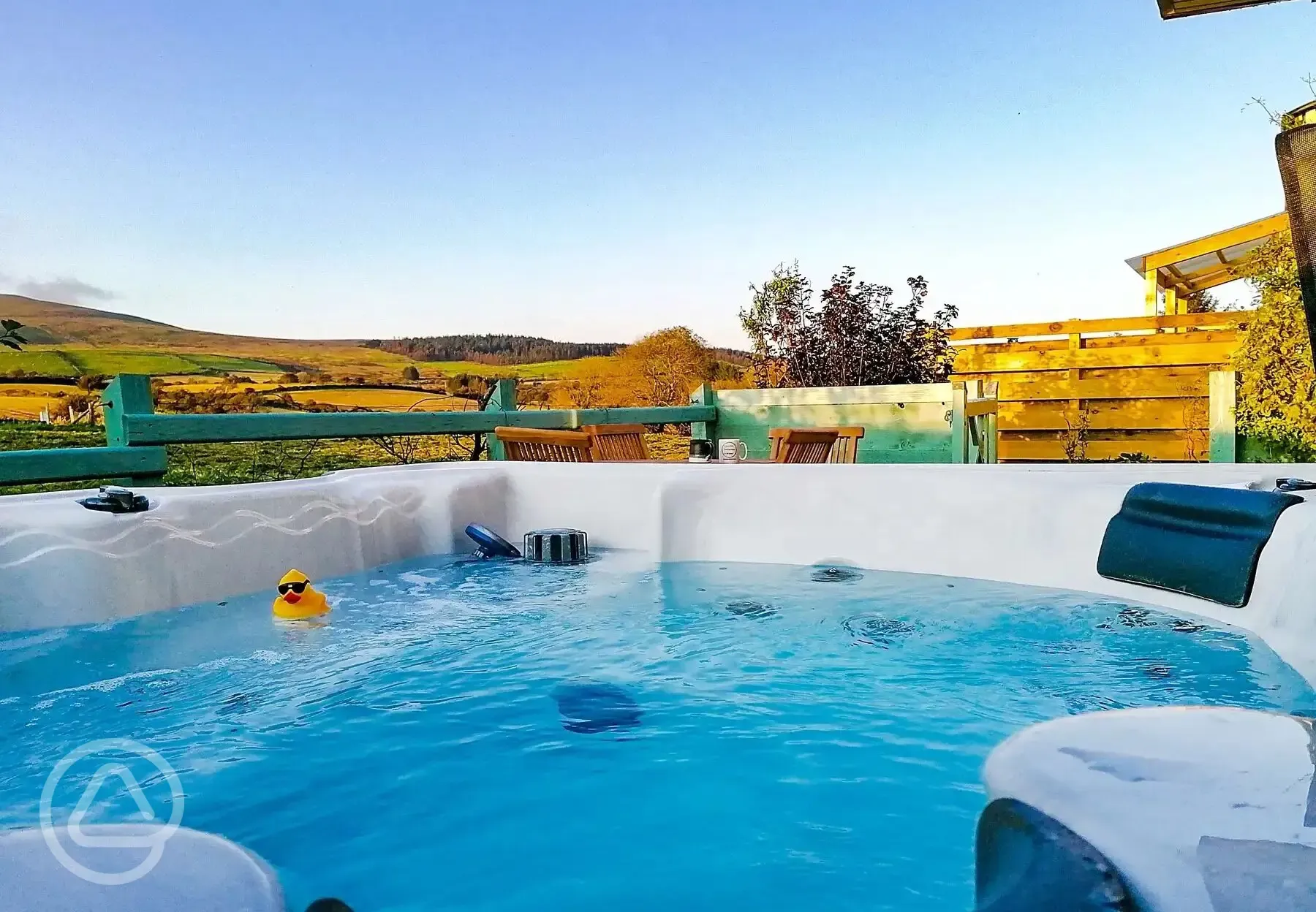 Shepherd's hut hot tub