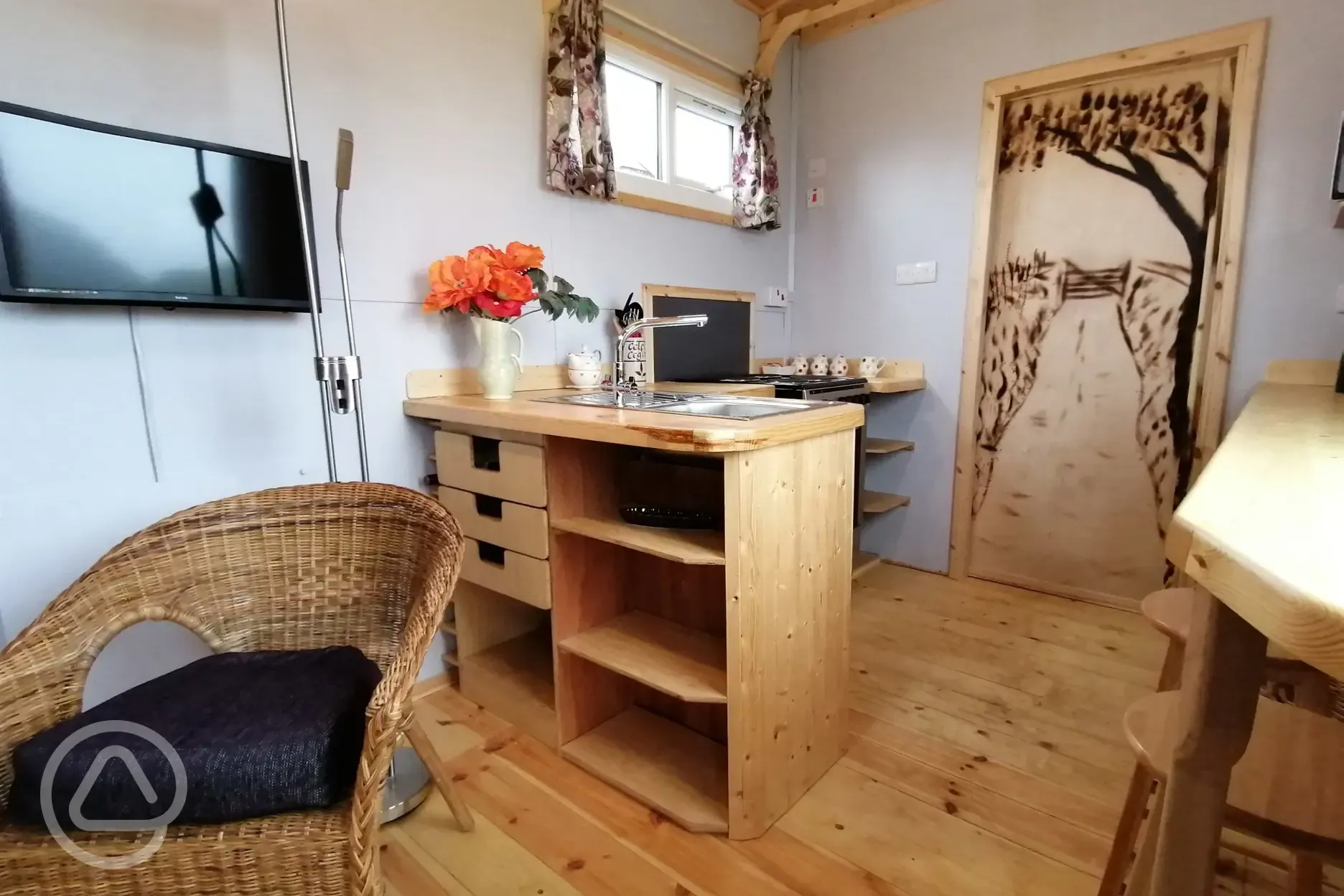 Skylark shepherd's hut kitchen