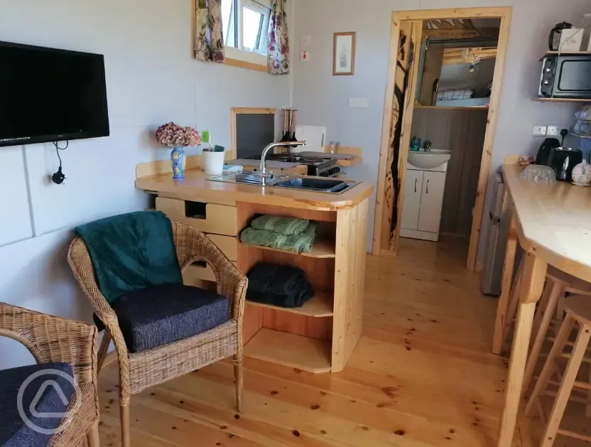 Skylark shepherd's hut interior