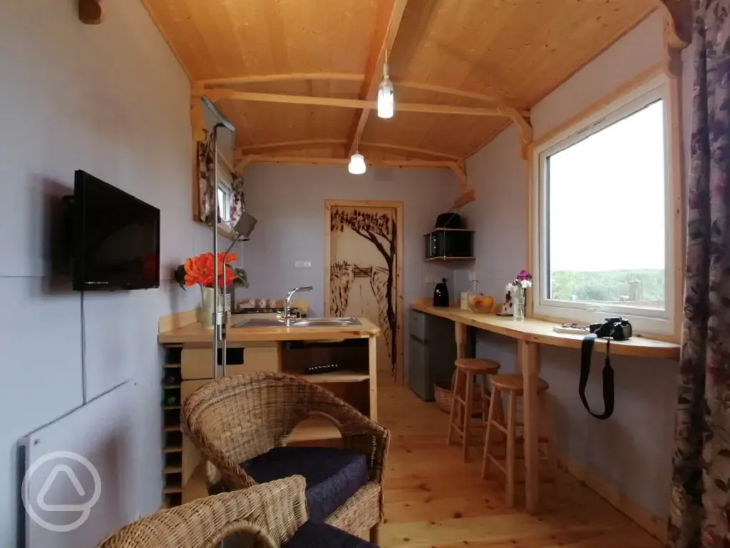 Skylark shepherd's hut interior