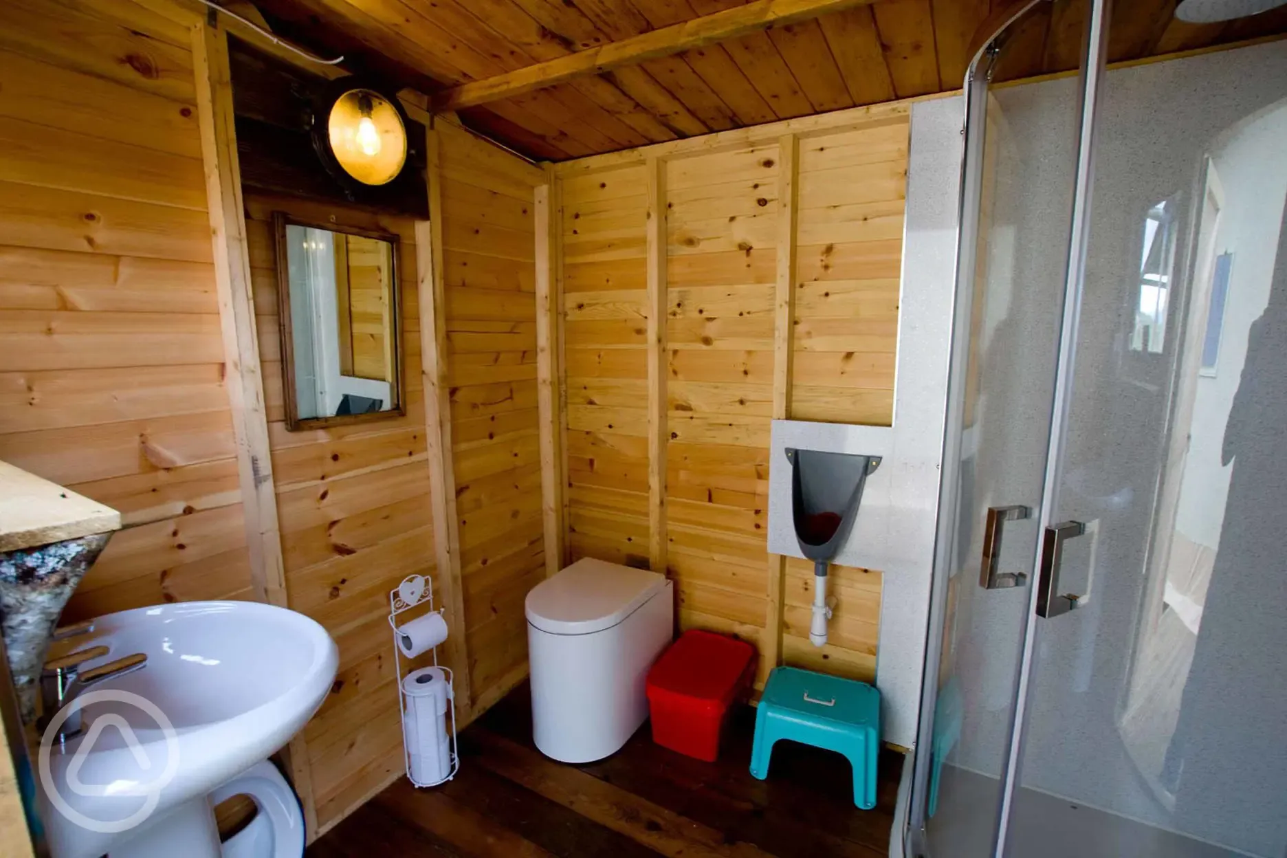 Canol Y Cae Safari Tent private bathroom