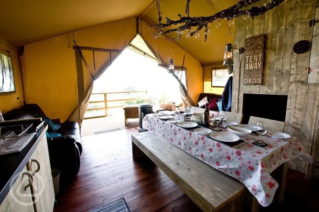 Bryg y Bryn Safari tent interior