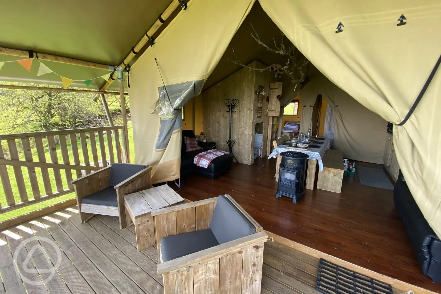 Safari tent interior 