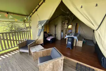 Safari tent interior 