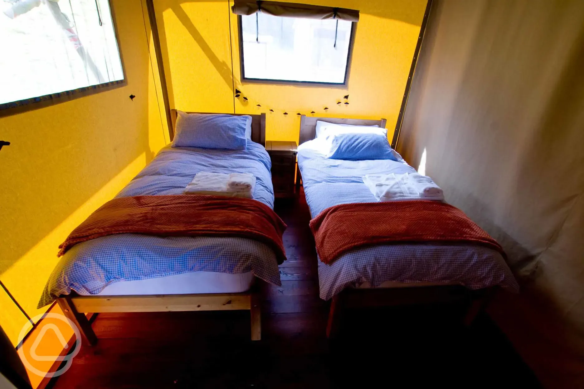 Canol Y Cae Safari Tent single beds
