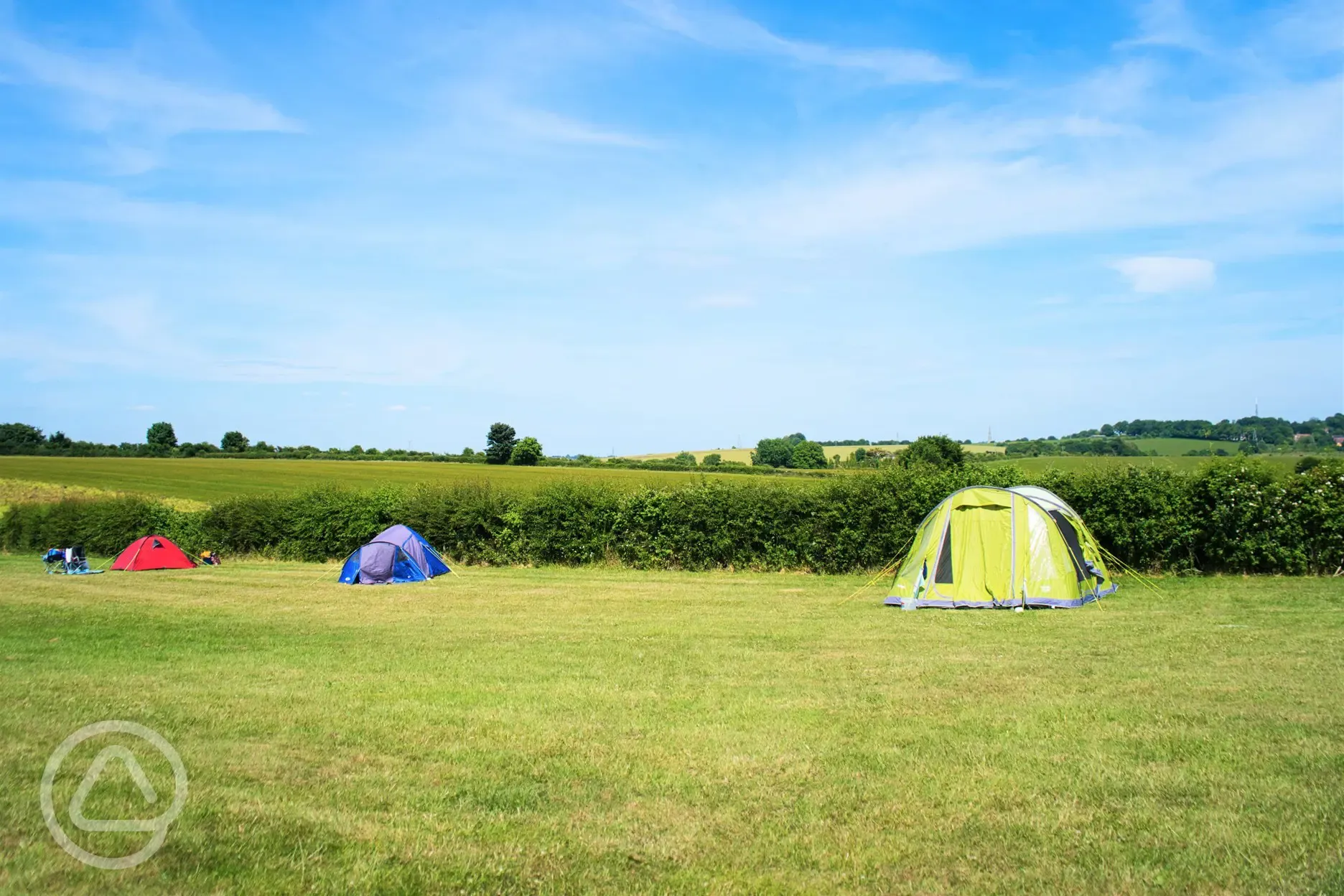 Non electric grass tent pitches