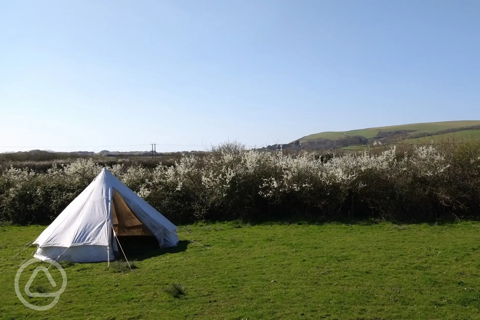 Non electric grass tent pitches