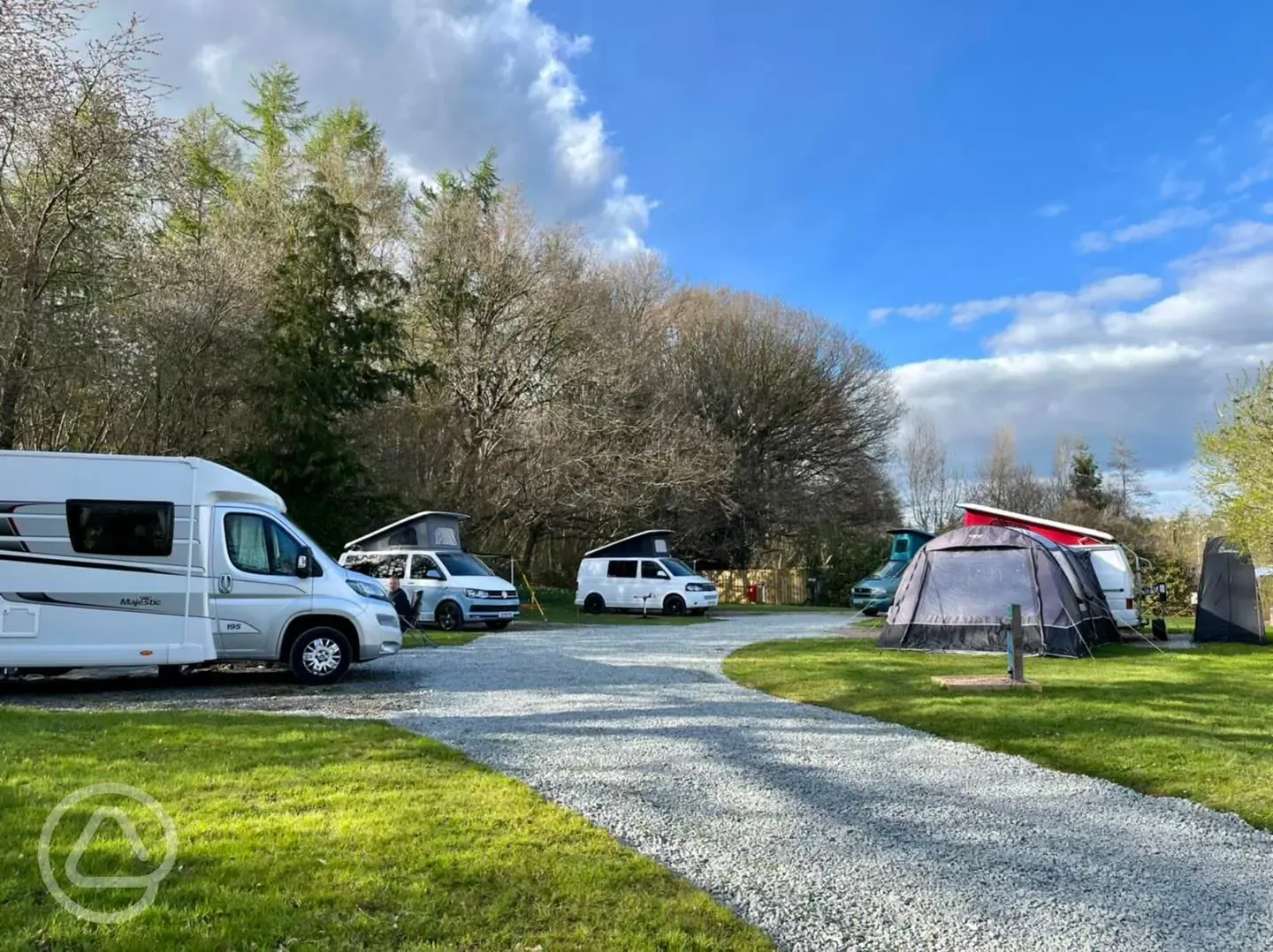 Electric hardstanding gravel pitches