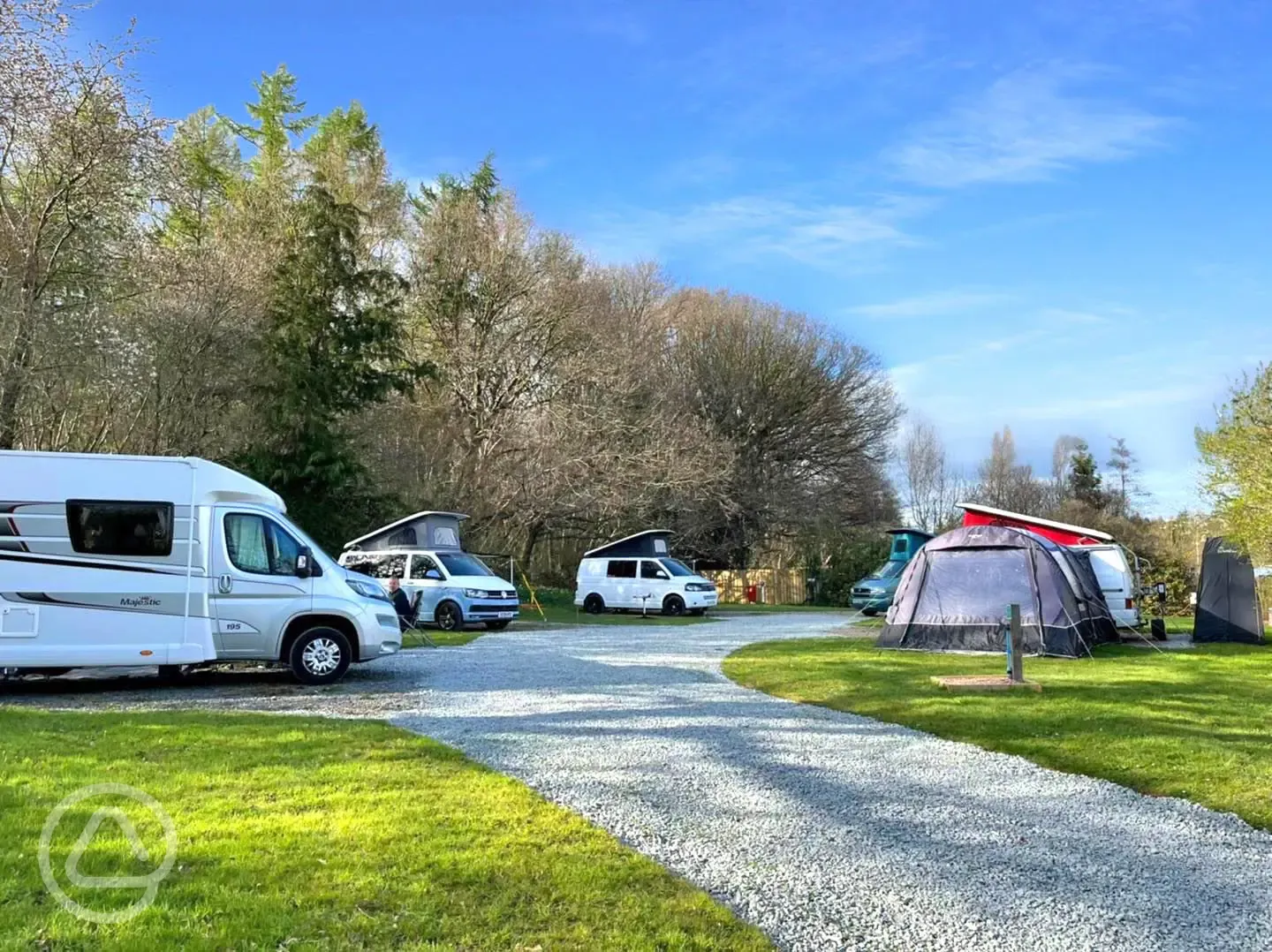 Electric hardstanding gravel pitches