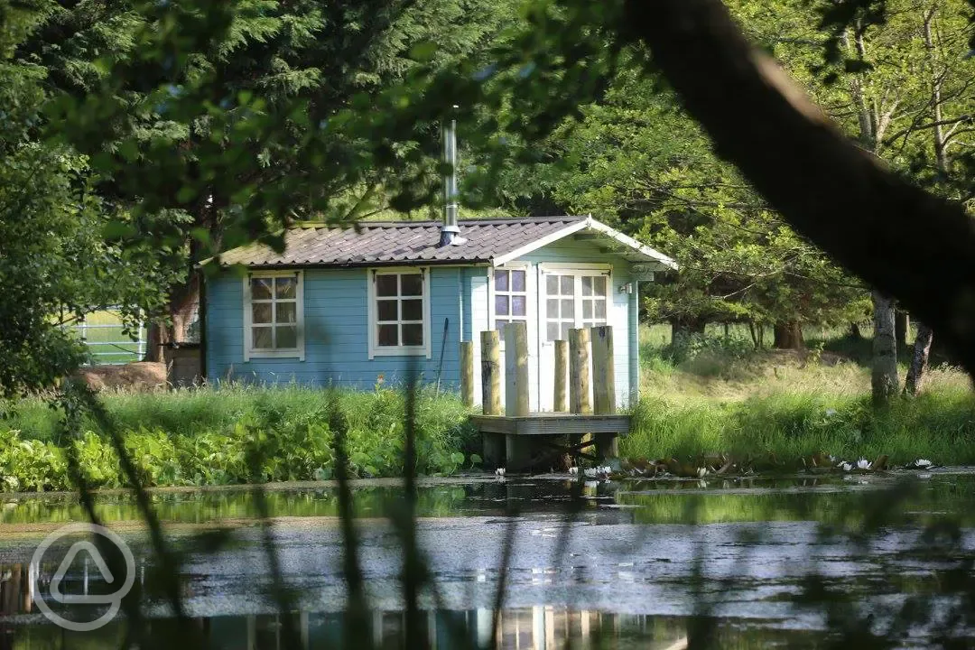 The Cabin, view from across the lake