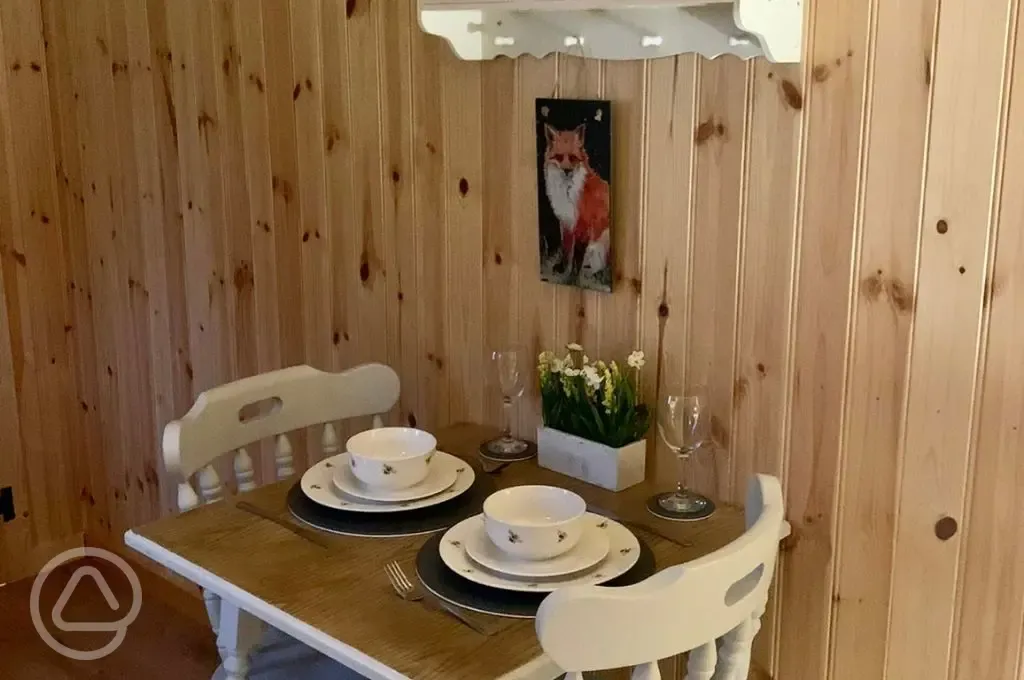 Shepherd's hut dining table