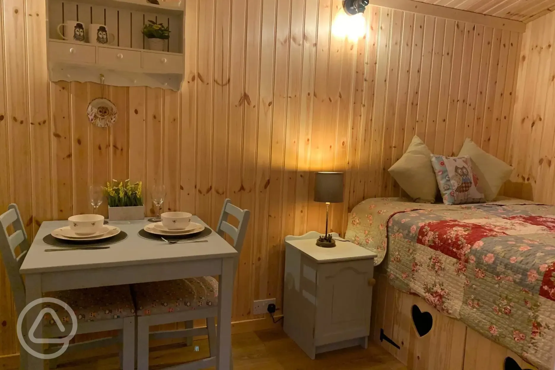 Shepherd's hut interior