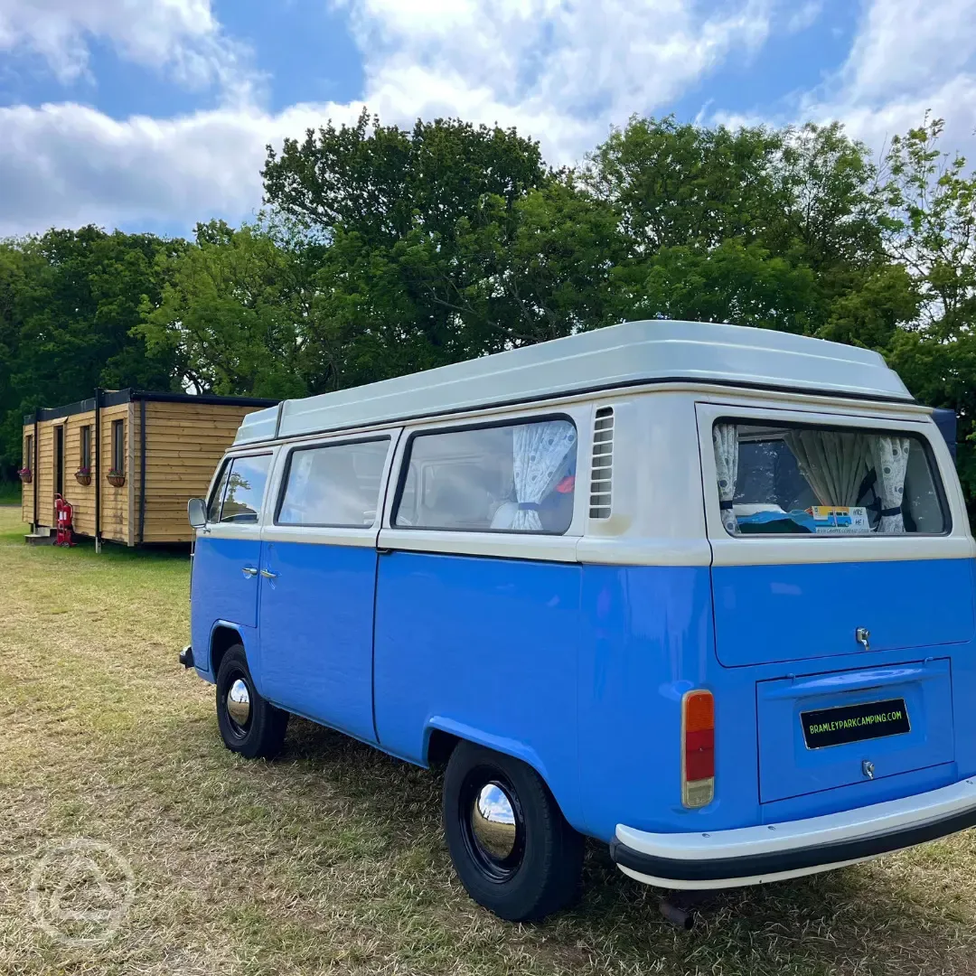 Campervan on non electric grass pitch