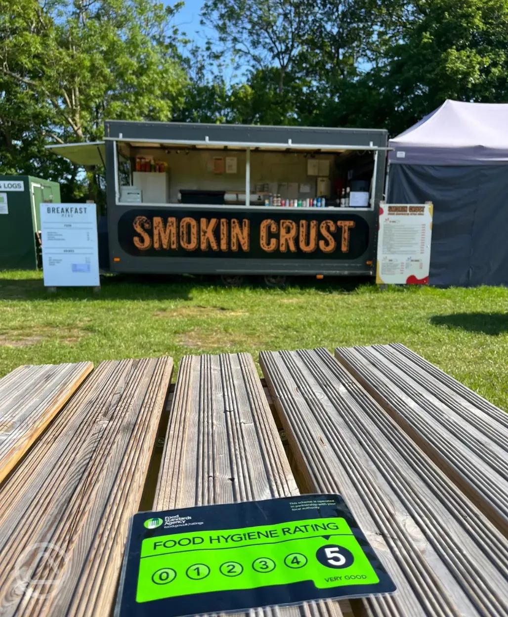 Onsite food truck at Bramley Park Camping during peak season