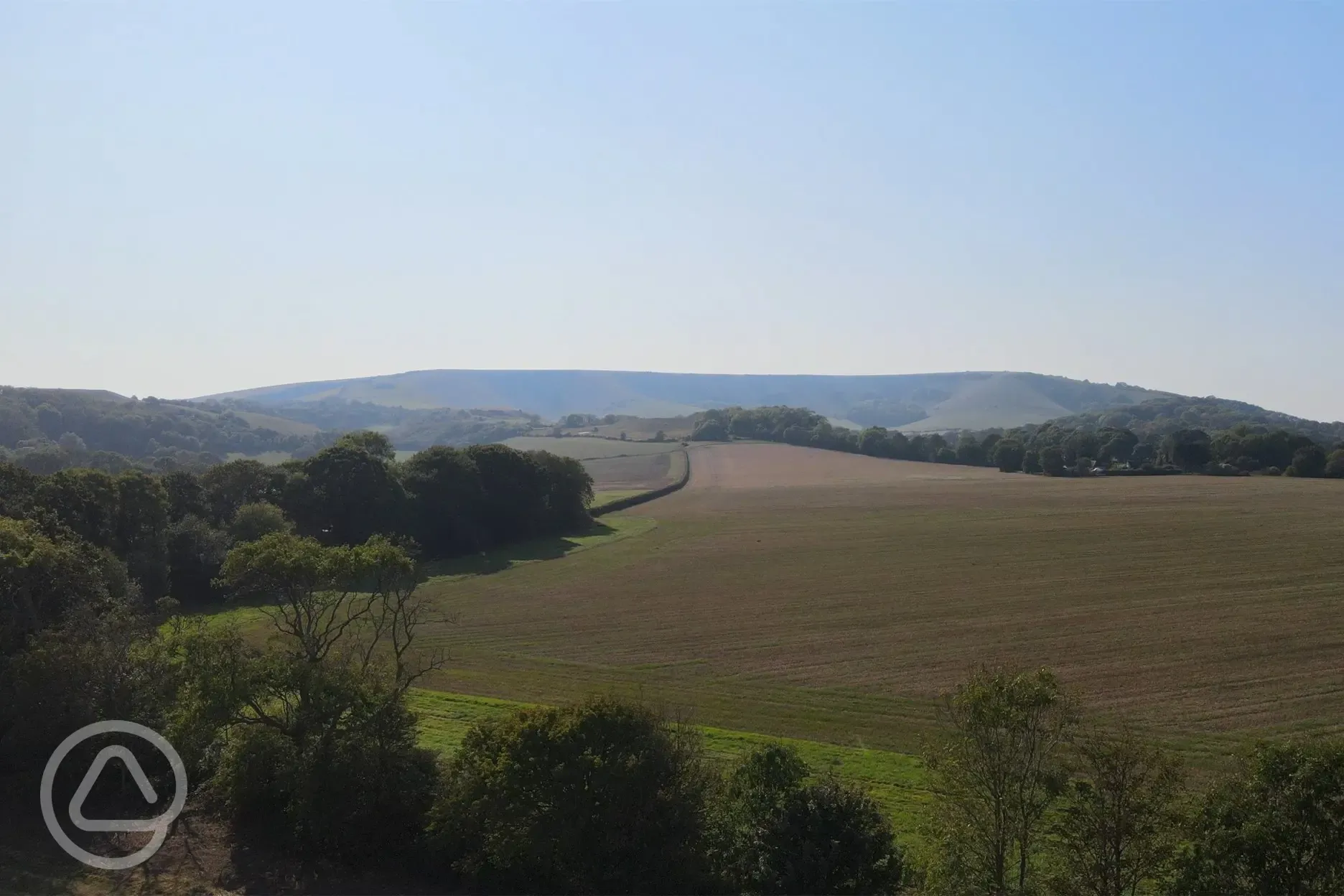 View of the South Downs National Park from Bramley Park Camping