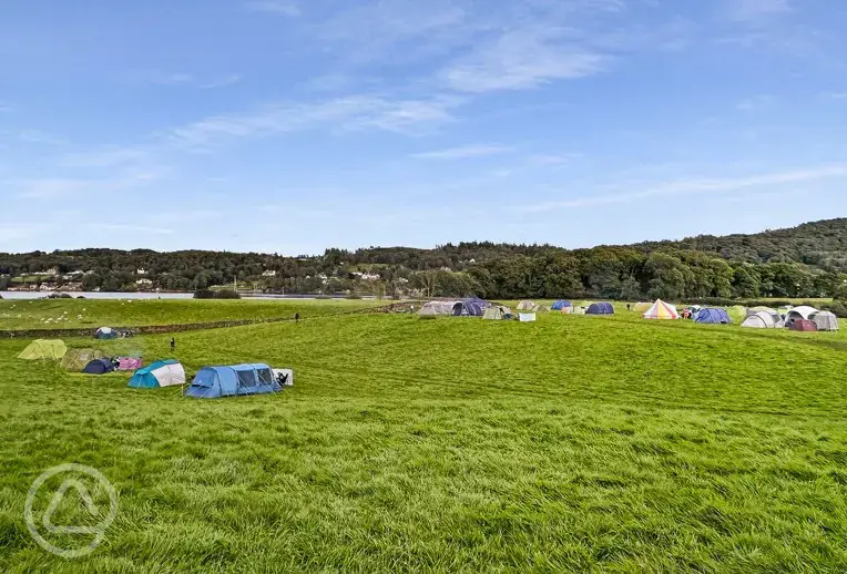 Non electric grass tent pitches