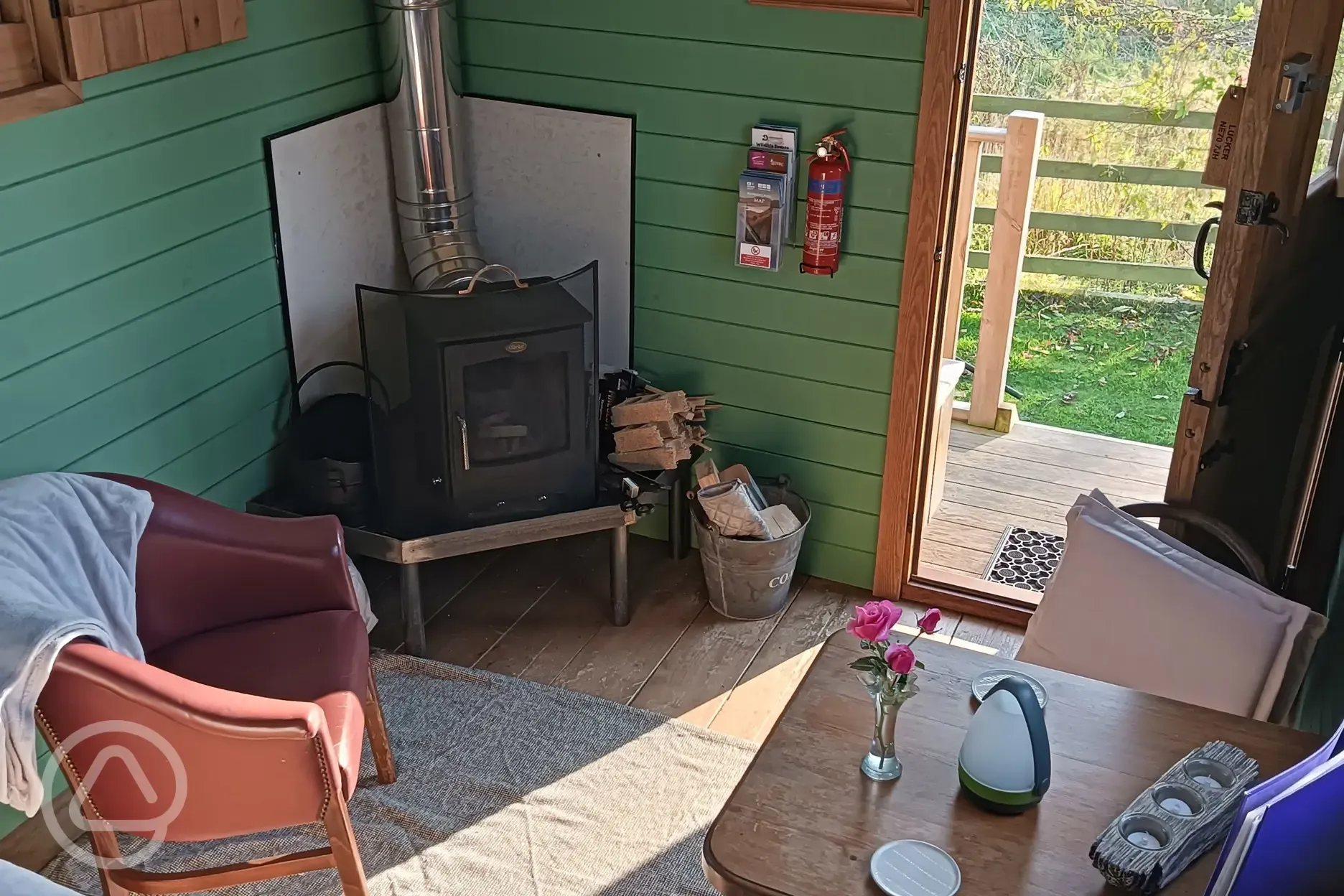 Shepherd's hut interior