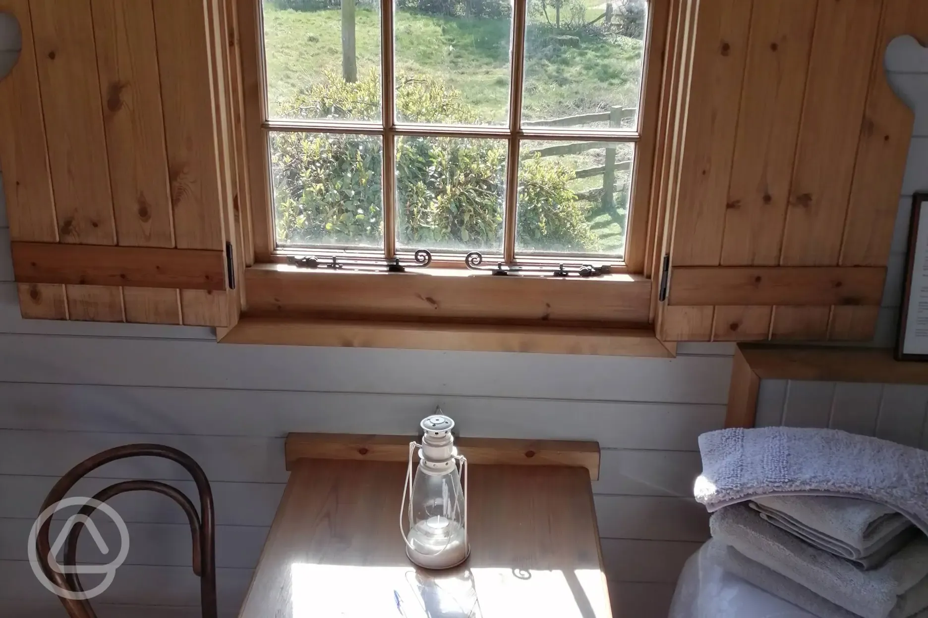 Shepherd's hut interior