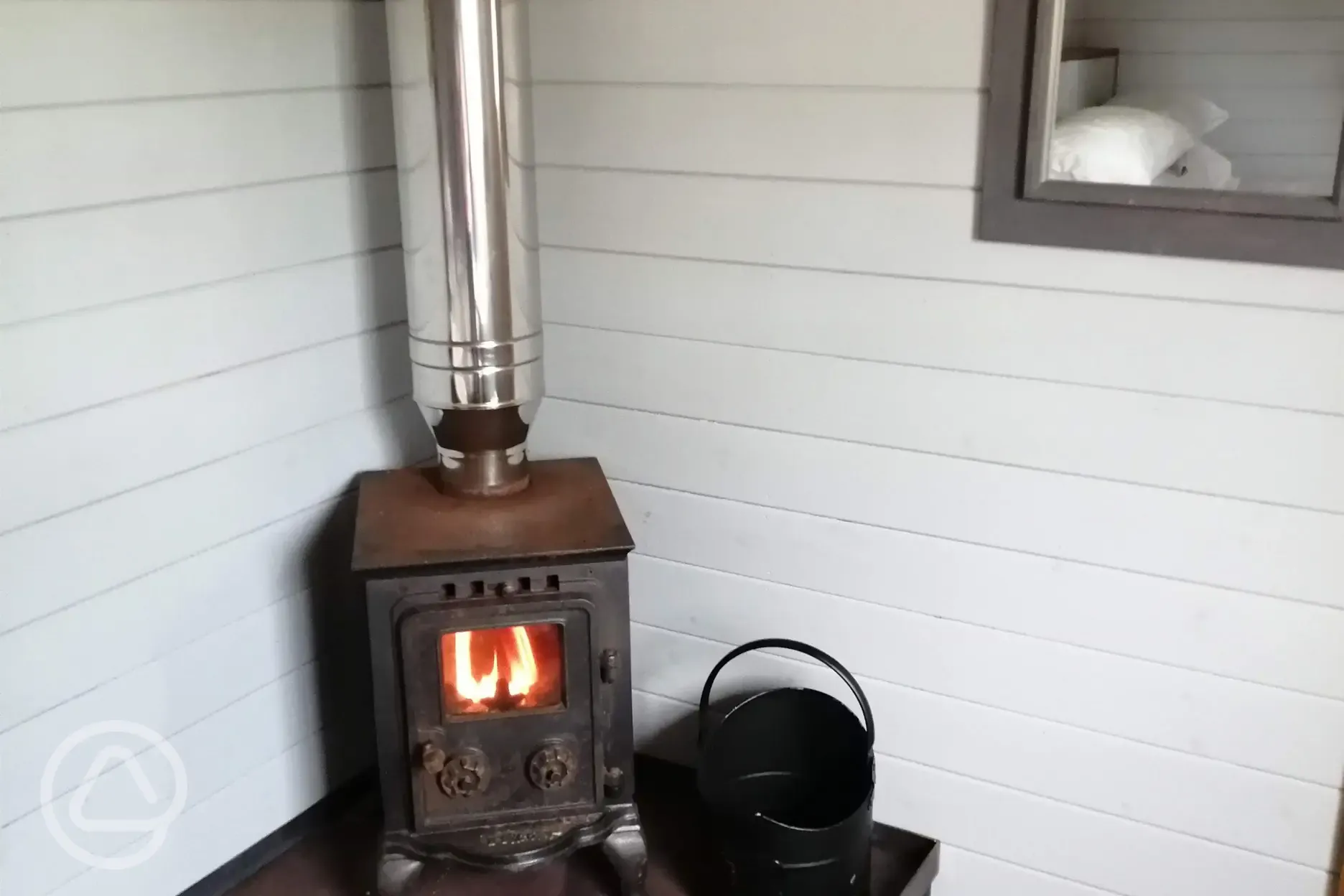 Shepherd's hut wood burner