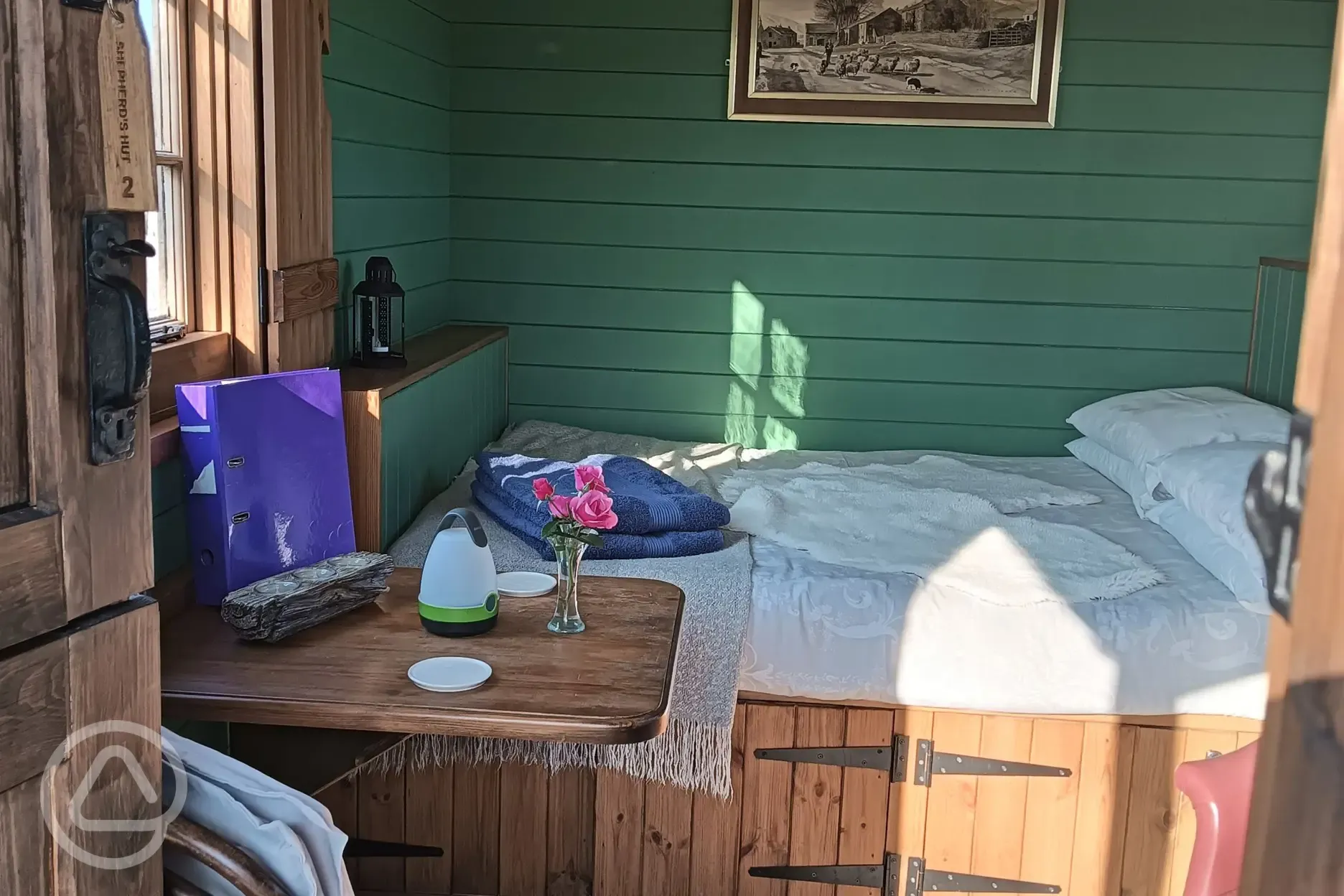 Shepherd's hut interior