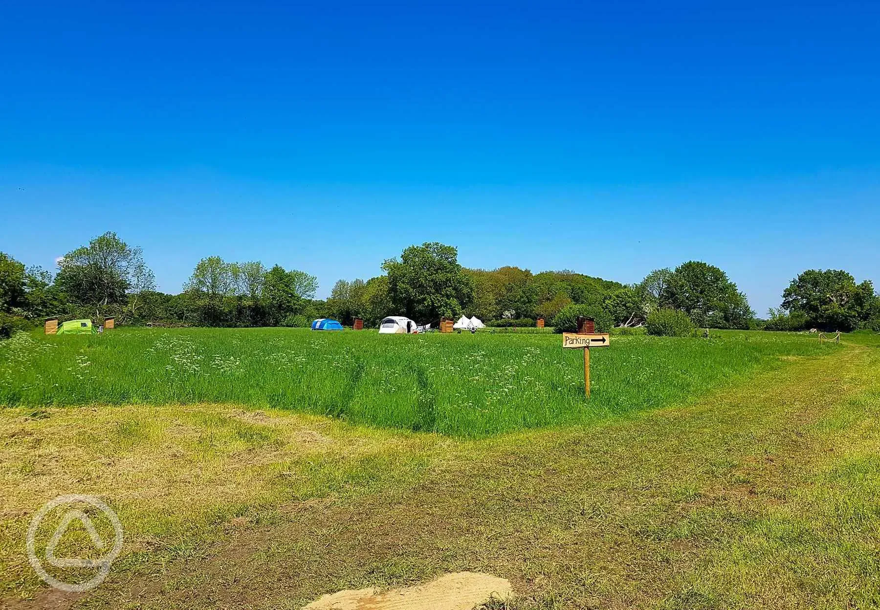 Overlooking camping field