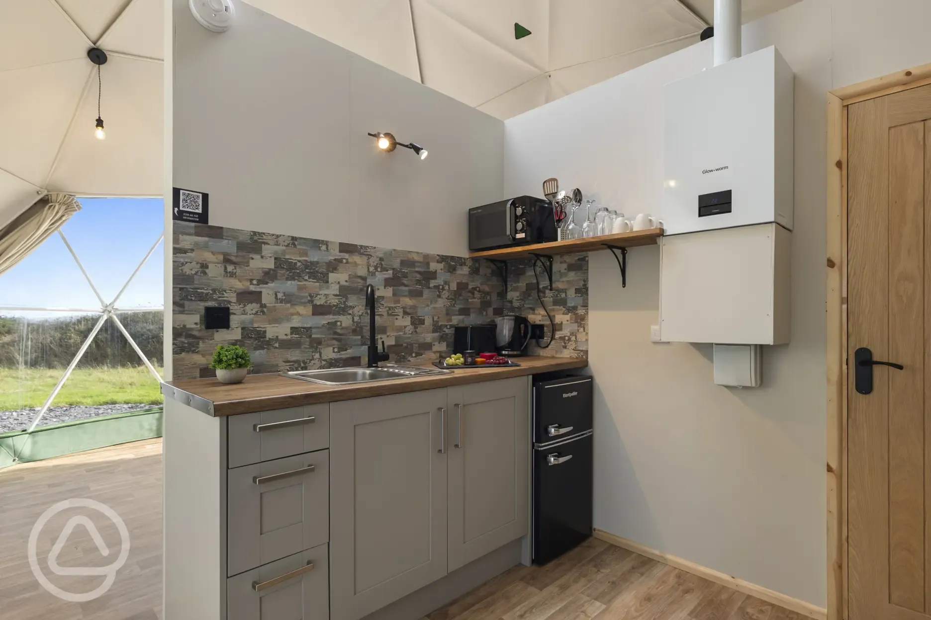 Aries geodome kitchen