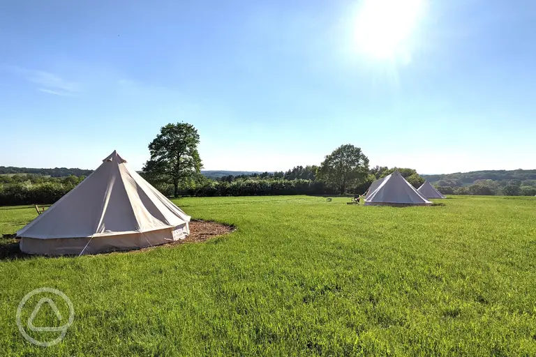 Bell tents at Glassenbury Camping