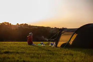 Campsite at sunset