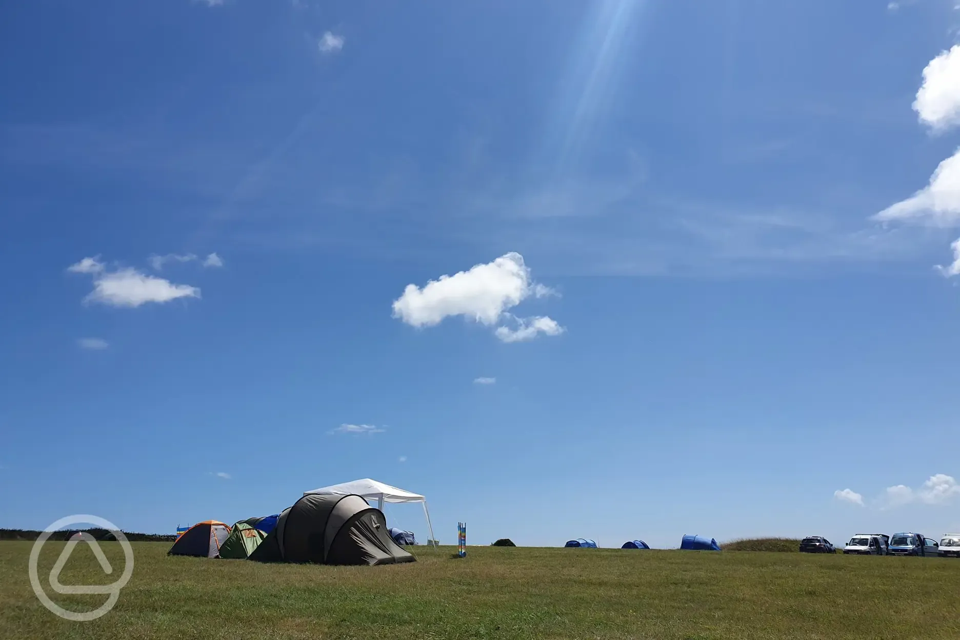 Non electric grass tent pitches 