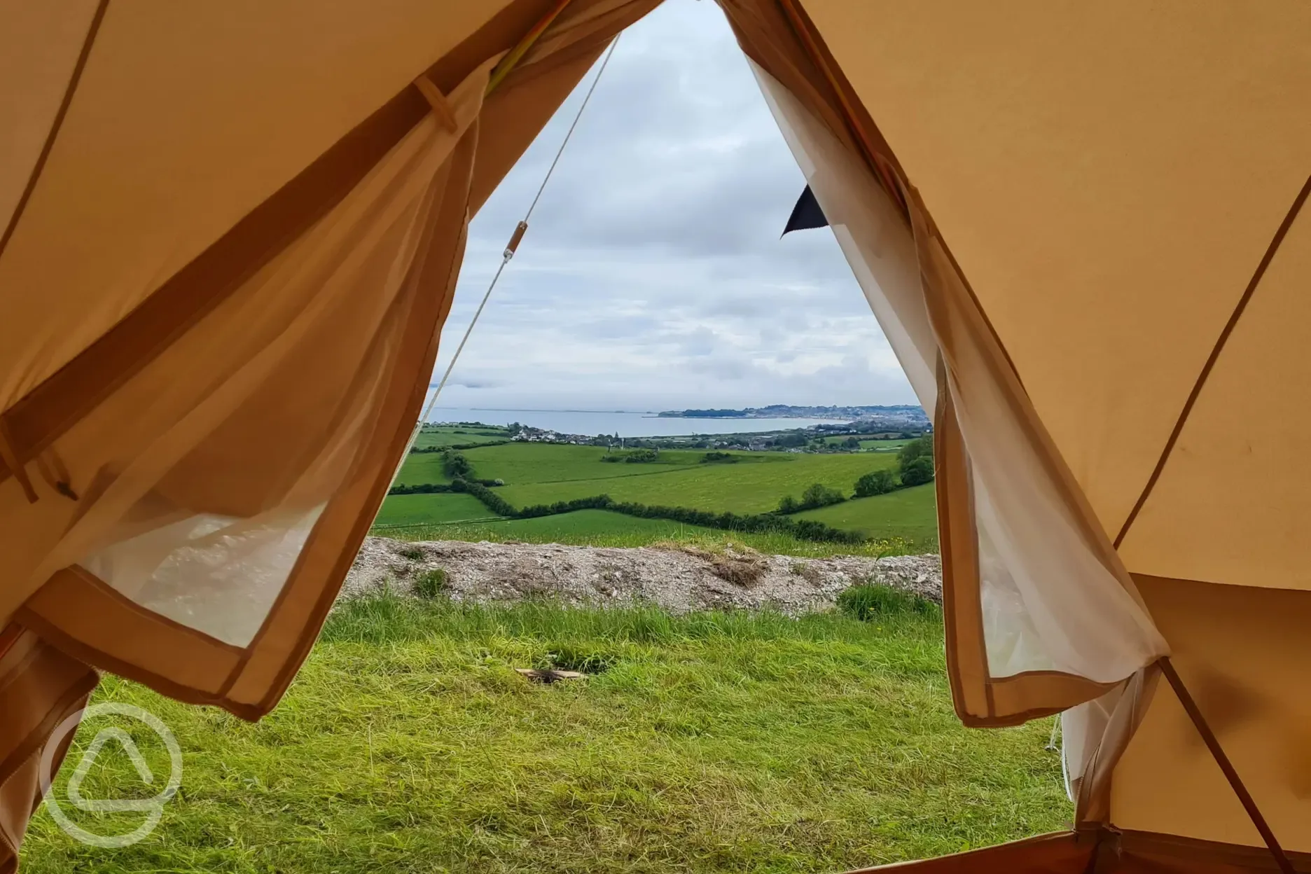 View from the unfurnished bell tent