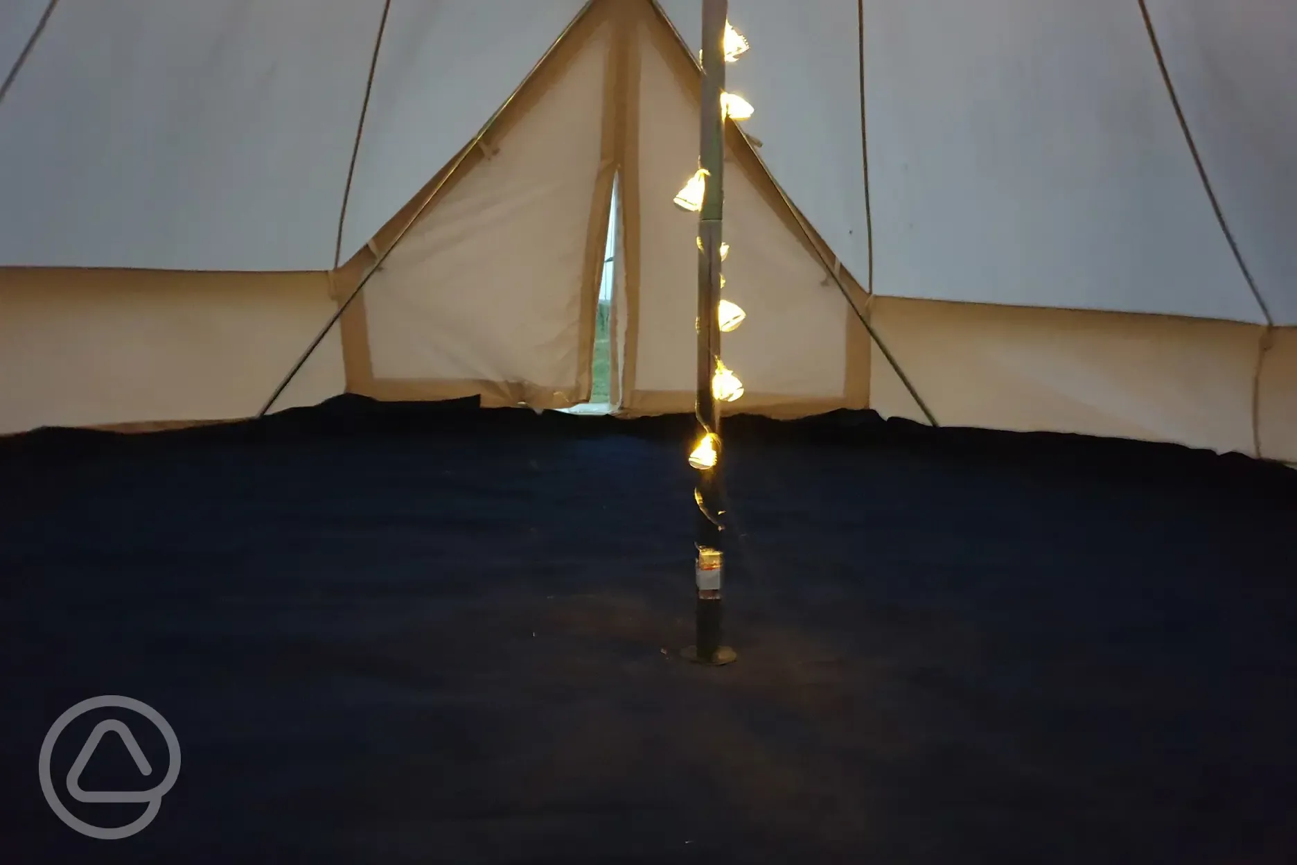 Unfurnished bell tent interior 