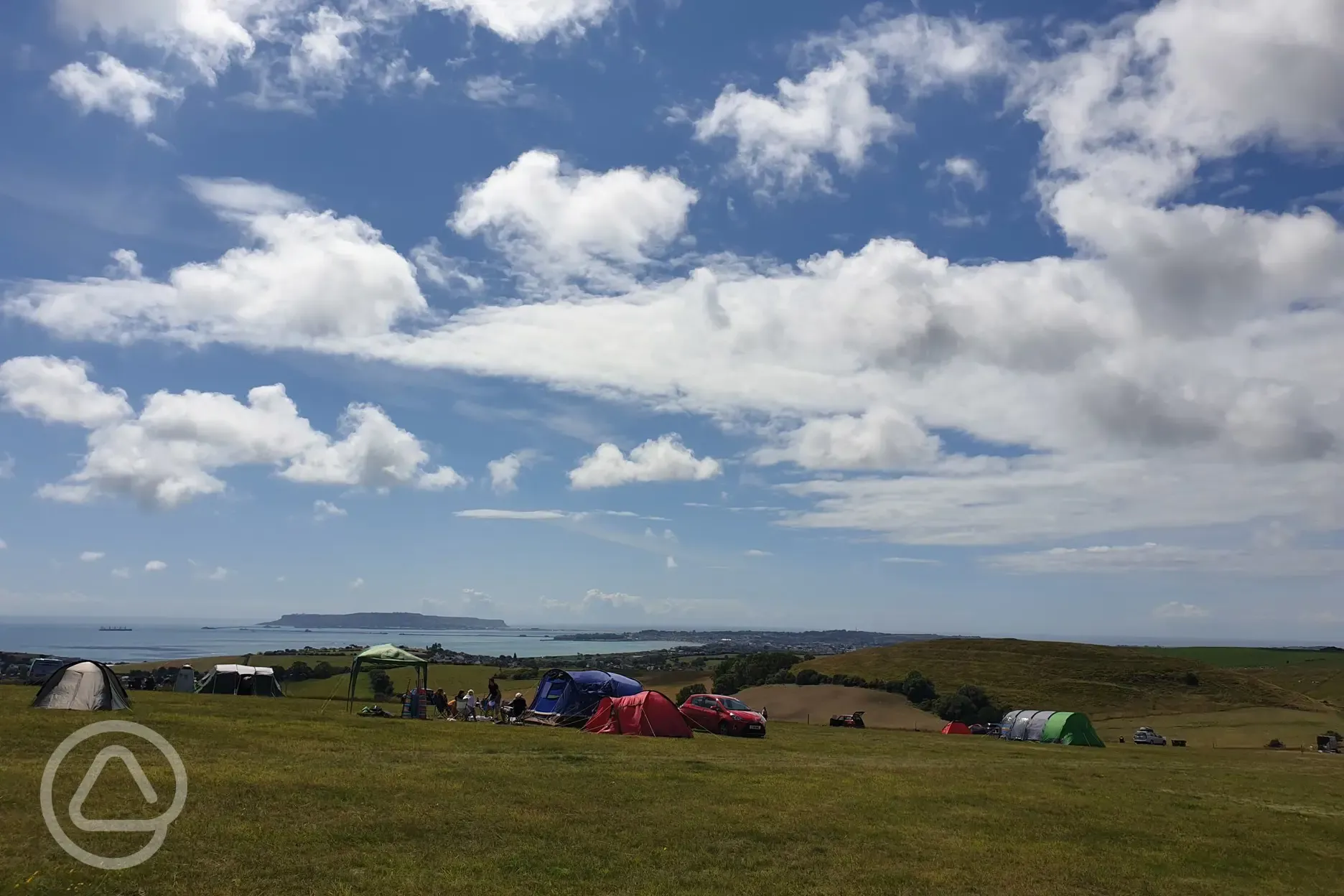 Non electric grass tent pitches 