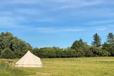 Mowed non electric grass tent pitches at Walltree House Camping