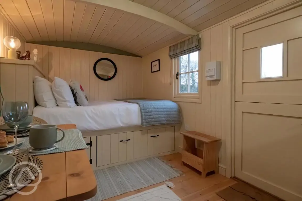 Shepherd's hut interior