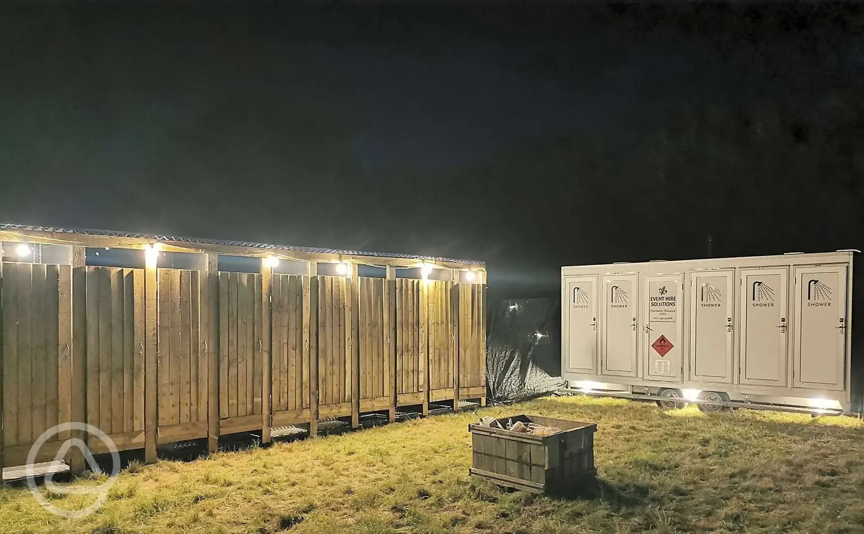 Facilities block at night