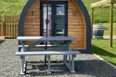 Camping pod with outside seating 