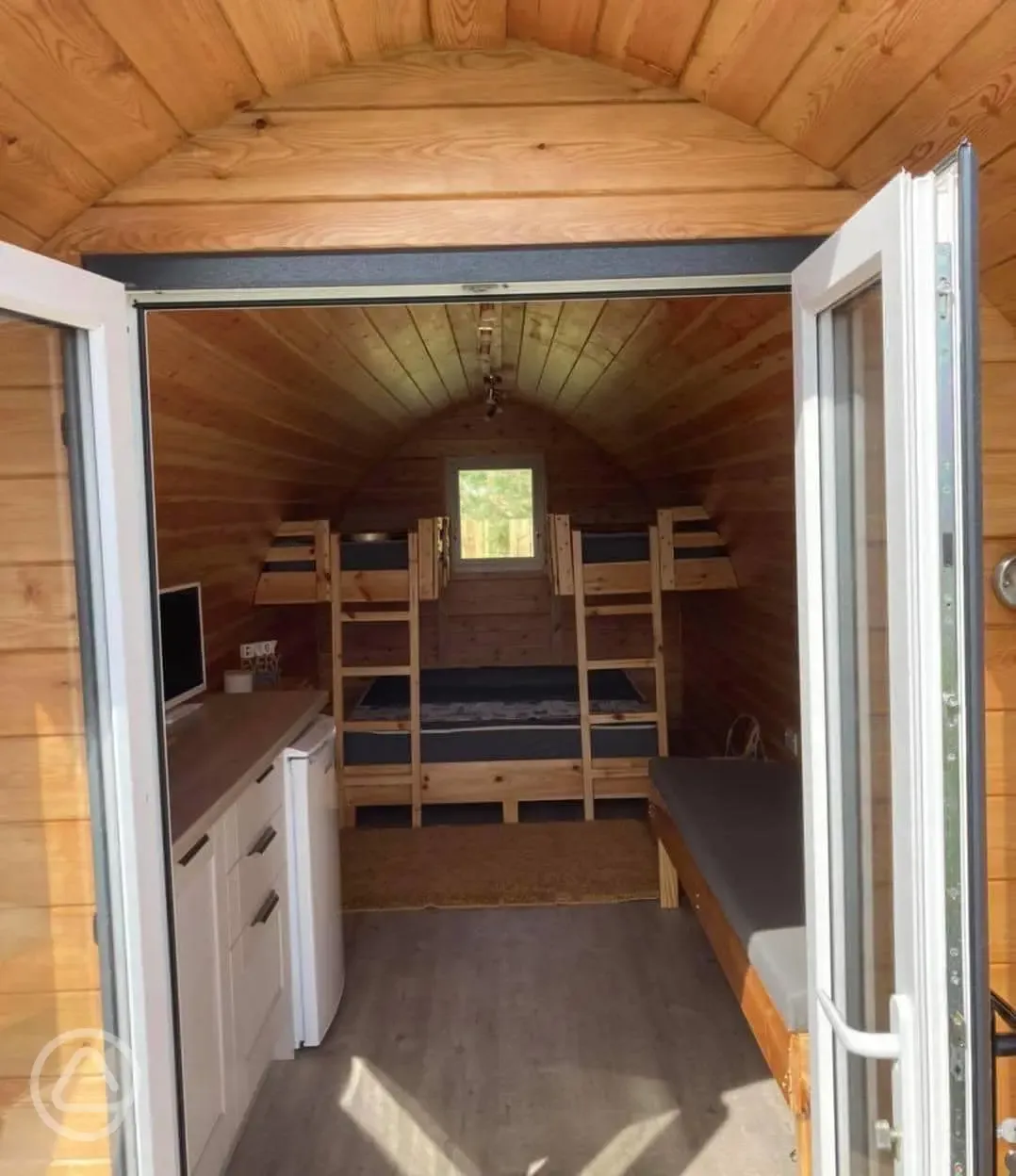 Camping pod interior