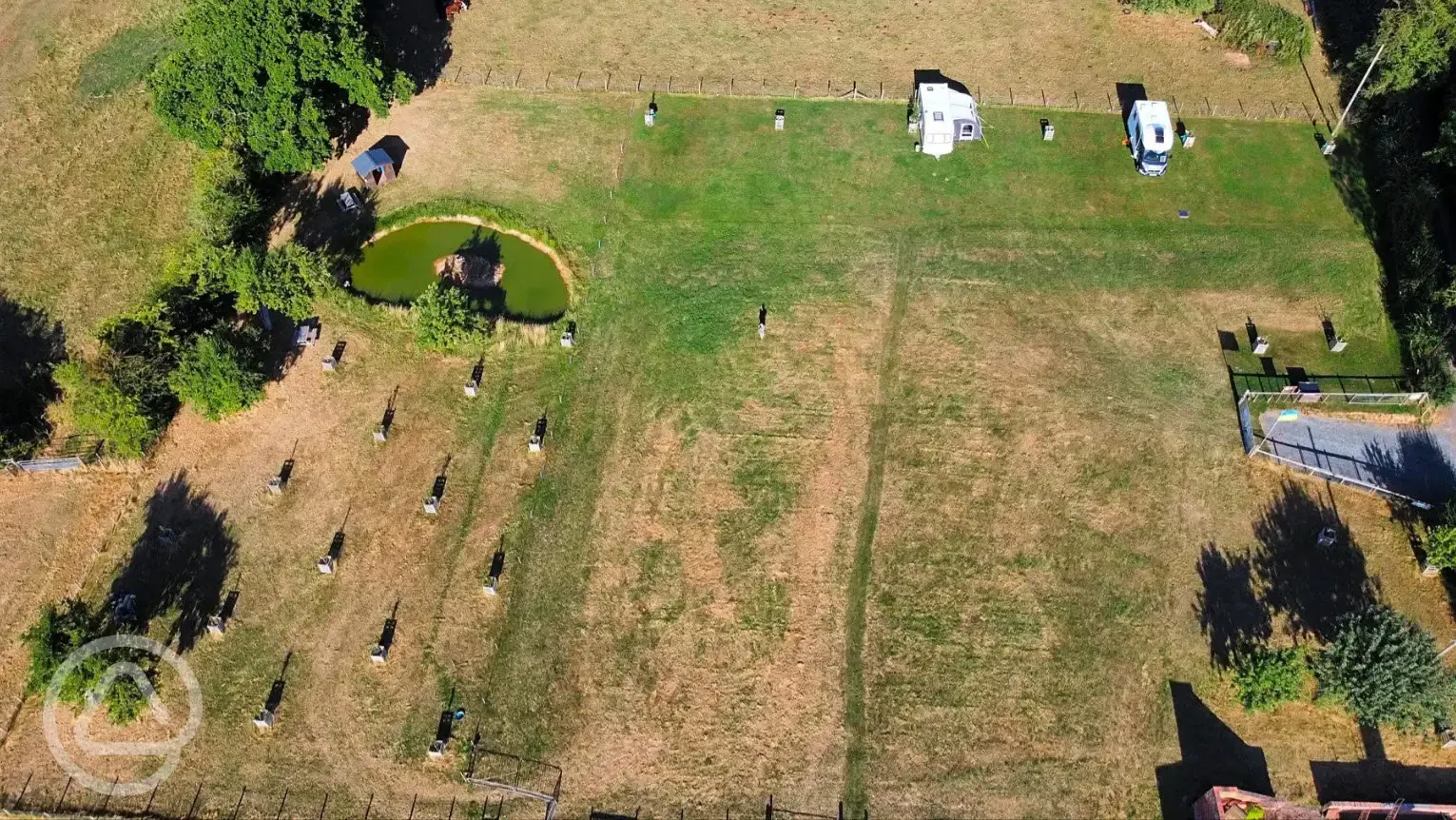 Bird's eye view of the campsite