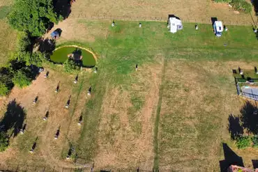 Bird's eye view of the campsite