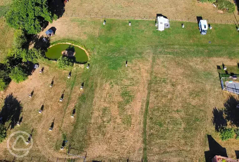 Bird's eye view of the campsite