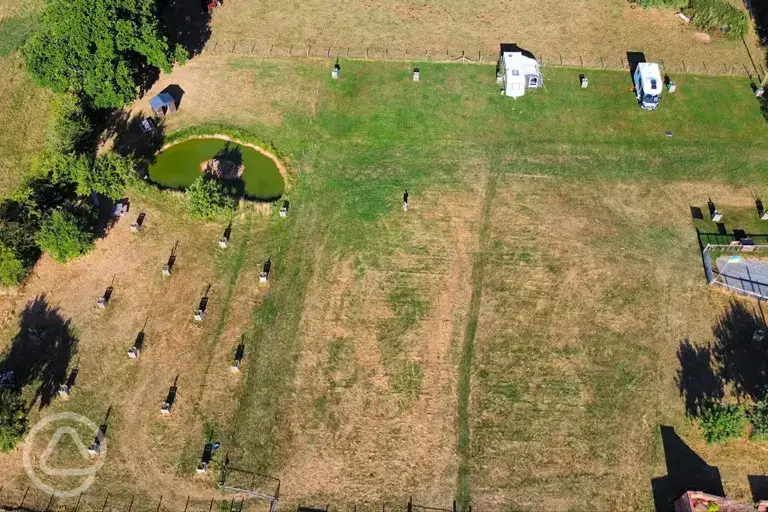 Bird's eye view of the campsite