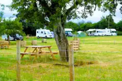 Touring pitches and picnic benches