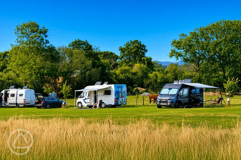 Touring pitches at Aylton Motorhome and Caravan Site